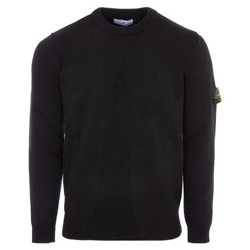 (New)24FW Stone Island Waffen Logo Lambswool Knit Black S~XXL