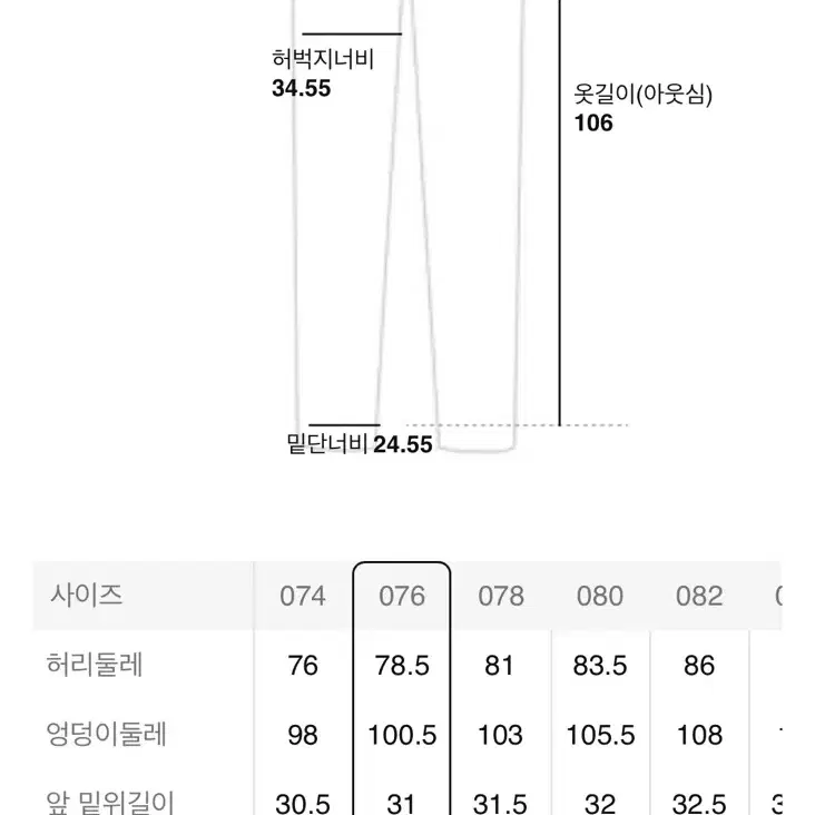 에잇세컨즈 와이드 데님 76 30사이즈 새제품