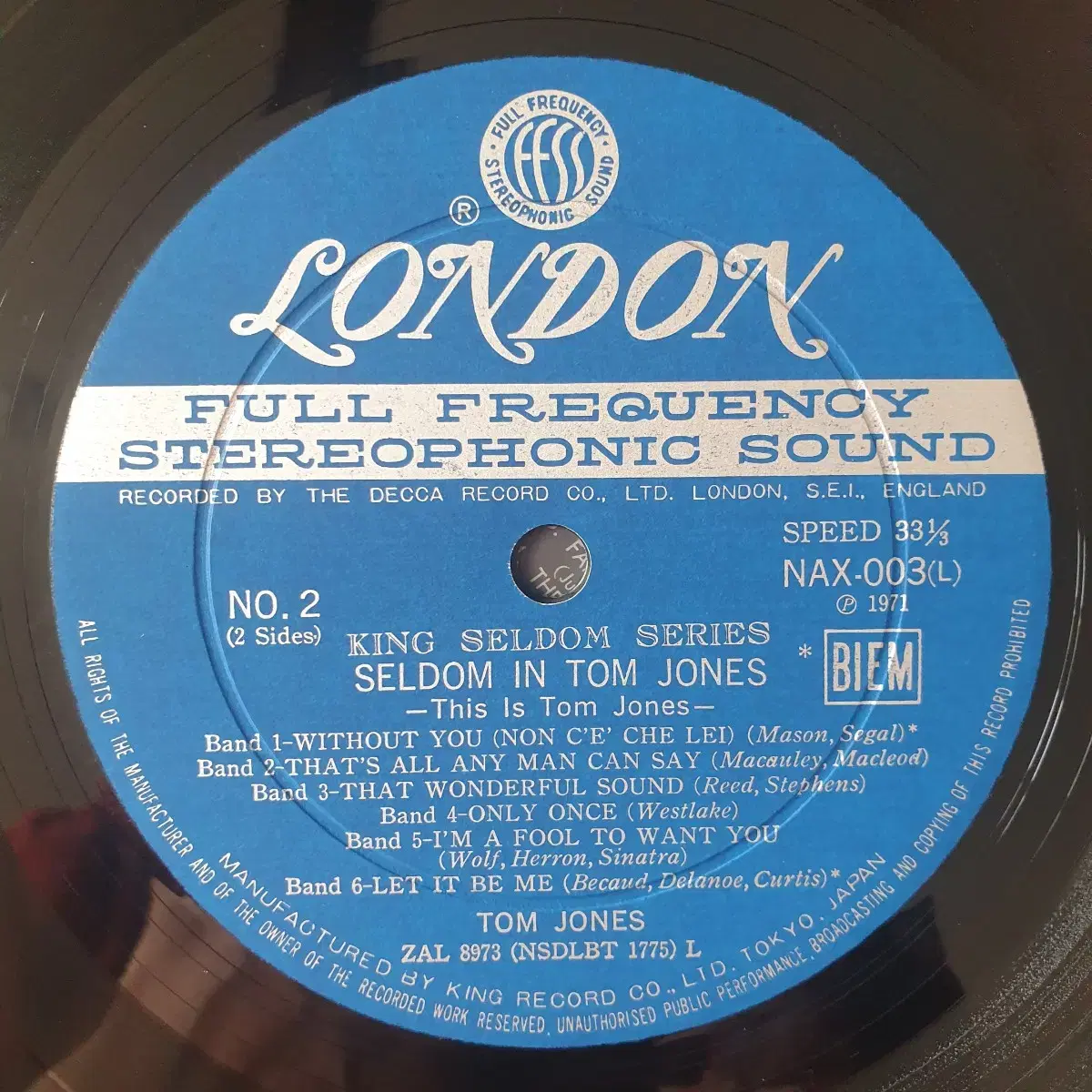 (일본/LP) Tom Jones 톰 존스