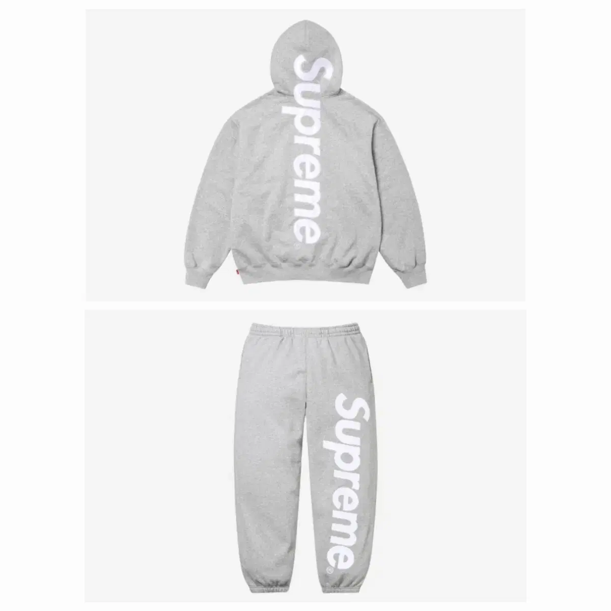 (Setup)Supreme Hooded Sweatshirt + Sweatpants Heather Grey - 24FW