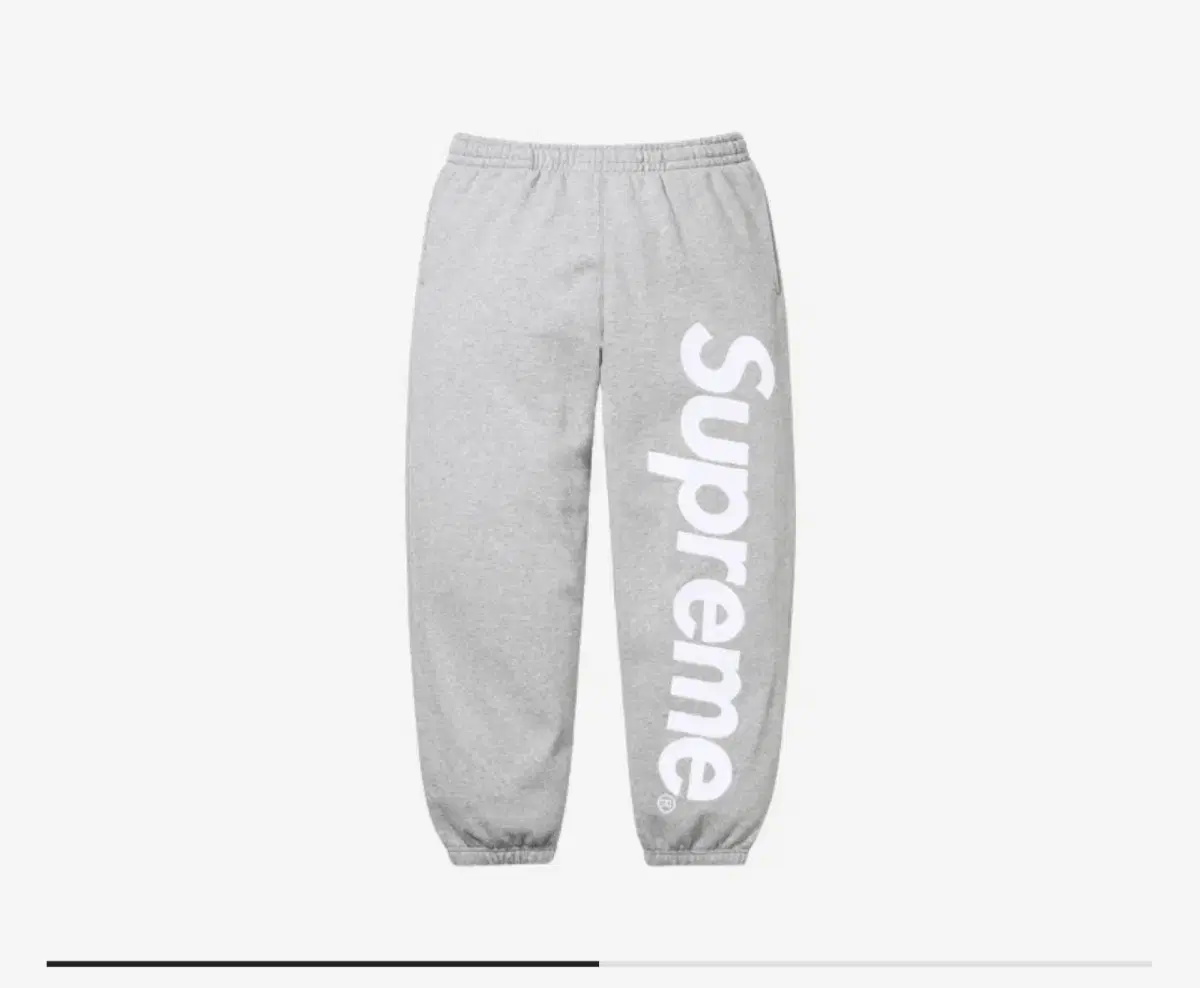 (M)Supreme Satin Appliqué Sweatpants Heather Grey - 24FW