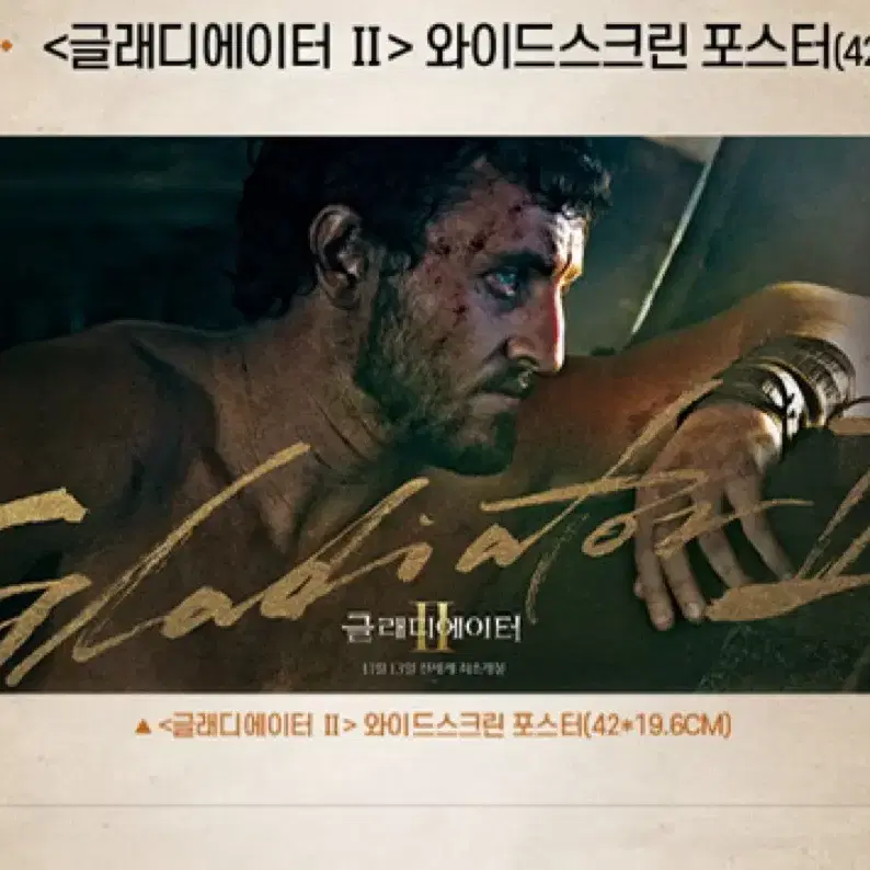 글래디에이터2 와이드스크린 cgv,메가박스 특전 포스터