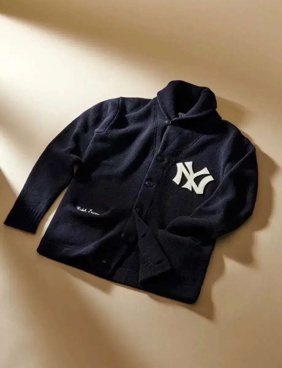 Polo MLB Yankees Wool Cash Cardigan Navy M New