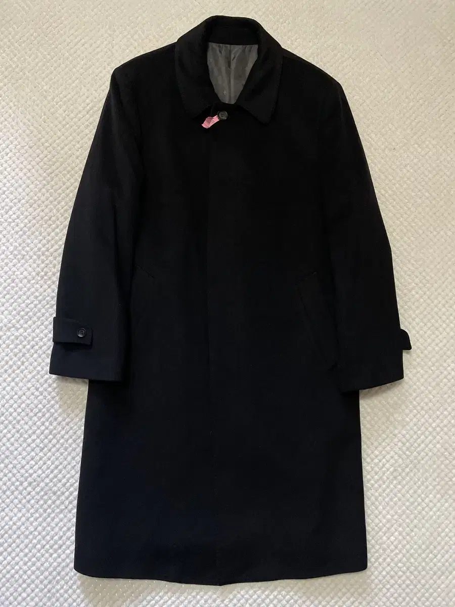 [L~XL] Lancetti Cashmere50 Balmacan Long Coat Black