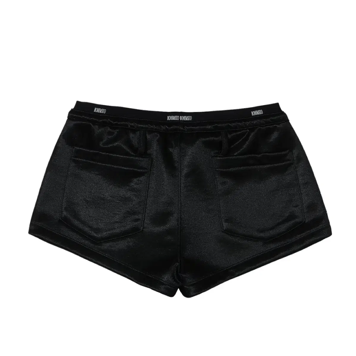 보헤미안서울 LOGO BAND SHORTS, GLOSSY BLACK