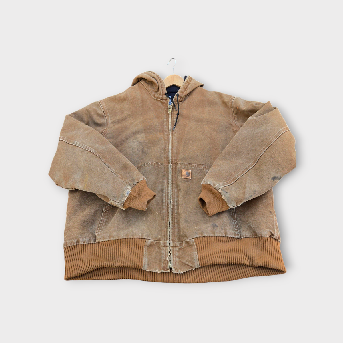 Calhart Hooded Work Jacket Camel Color