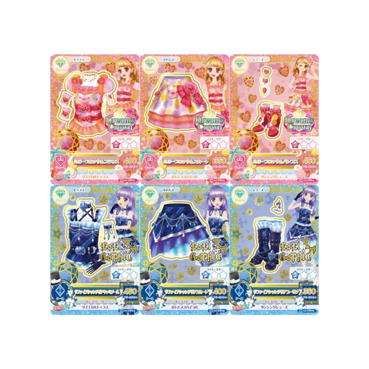 Aikatsu Akari I.M. Star Lira Birthstone kard Set Ruby Sapphire Cody