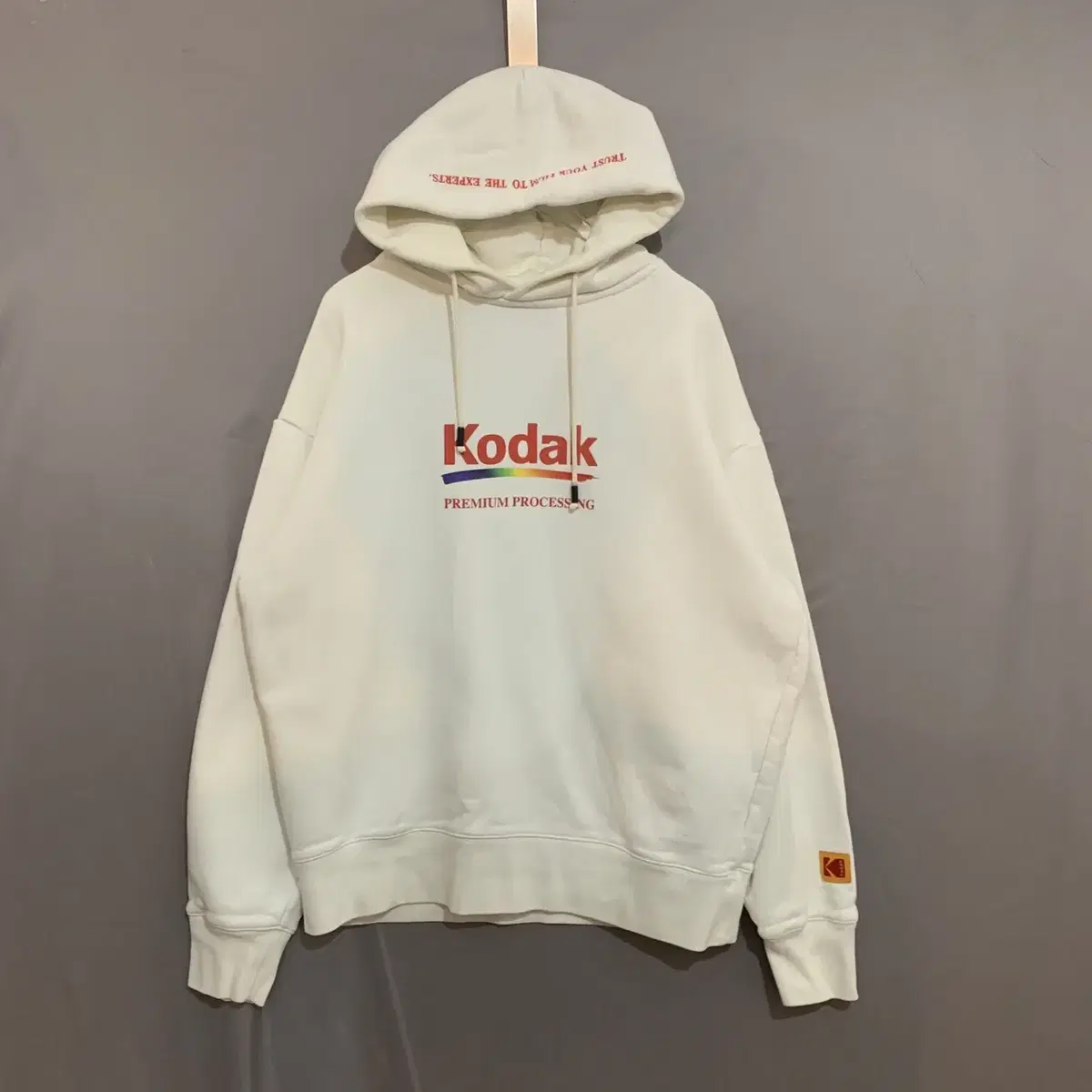 100 L KODAK 코닥 오버핏 레인보우 후드티