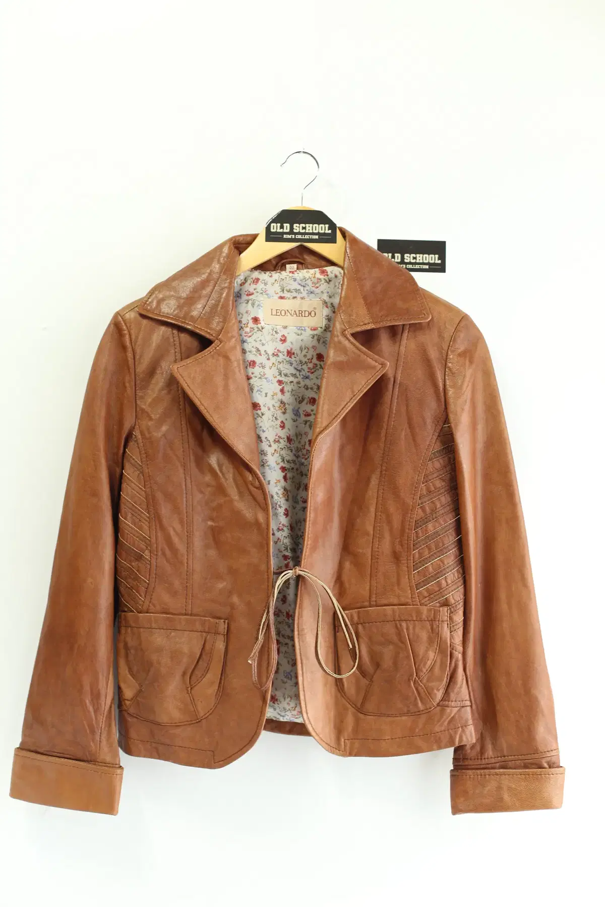 Leather brown jacket size S