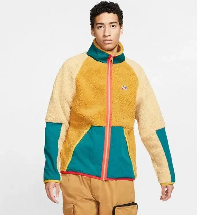 Nike Heritage Sherpa Fleece Full-Zip Jacket Yellow/Tiel L (105)