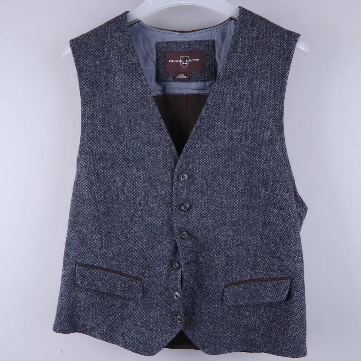 Black-brown wool suit vest (M)