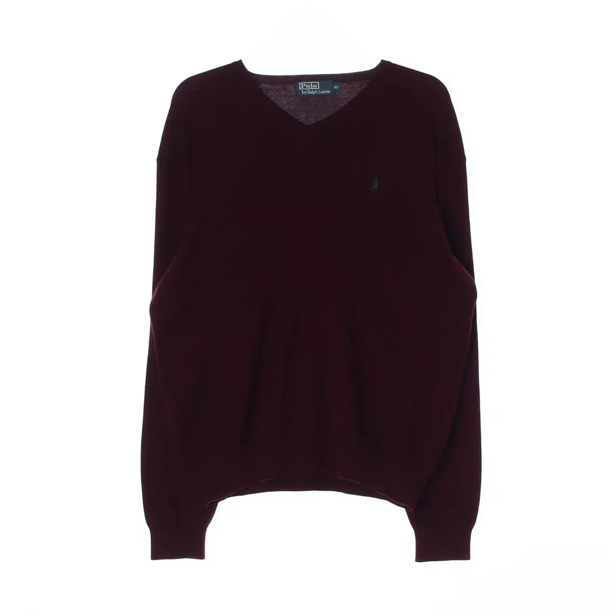 (Genuine)[XL]Polo Ralph Lauren Burgundy V-Neck Knit Sweater