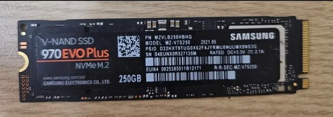 삼성 970evo plus 250G NVME 팝니다.