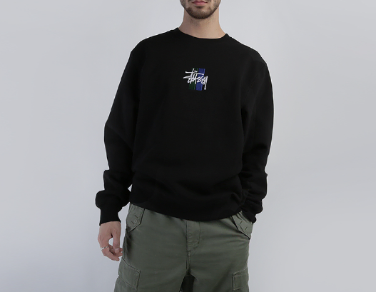 Stussy 2 Bar Stock Embroidered Crew Sweatshirt (S)