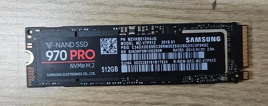 삼성 970PRO 512G NVME 팝니다.