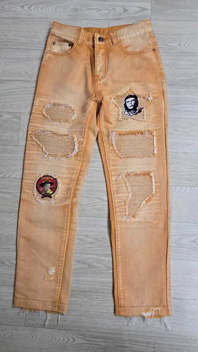 Cool orange jeans (with embroidery)