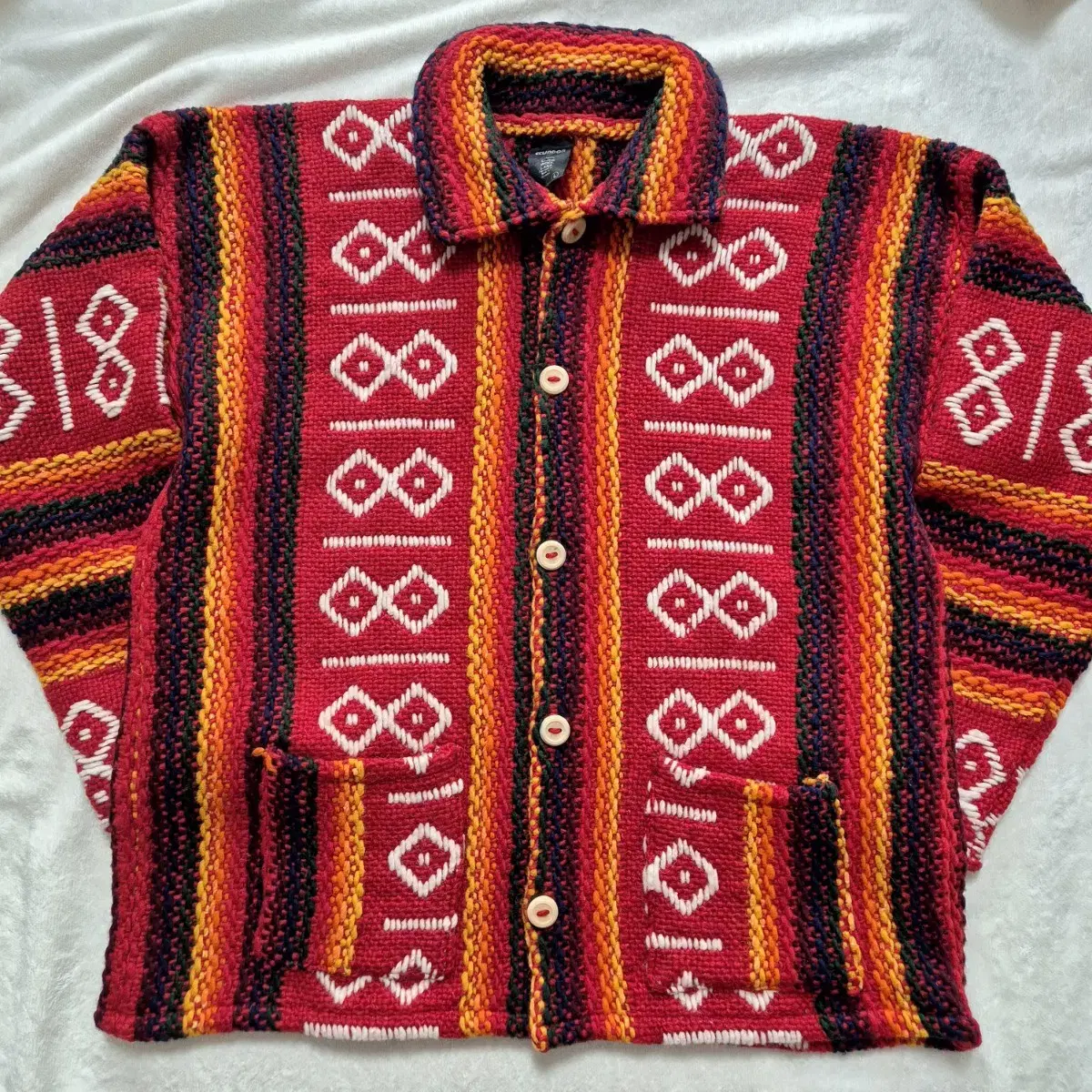 ECUADOR Ecuadorian wool cardigan knit jacket L