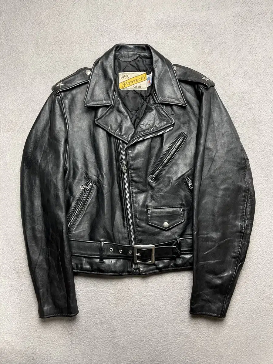 [38] SCHOTT Short 613 Leather Jacket - Rider Jacket