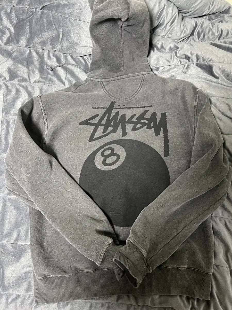 Stussy 8-Ball Pigmented Hoodie Zip-Up Black XL