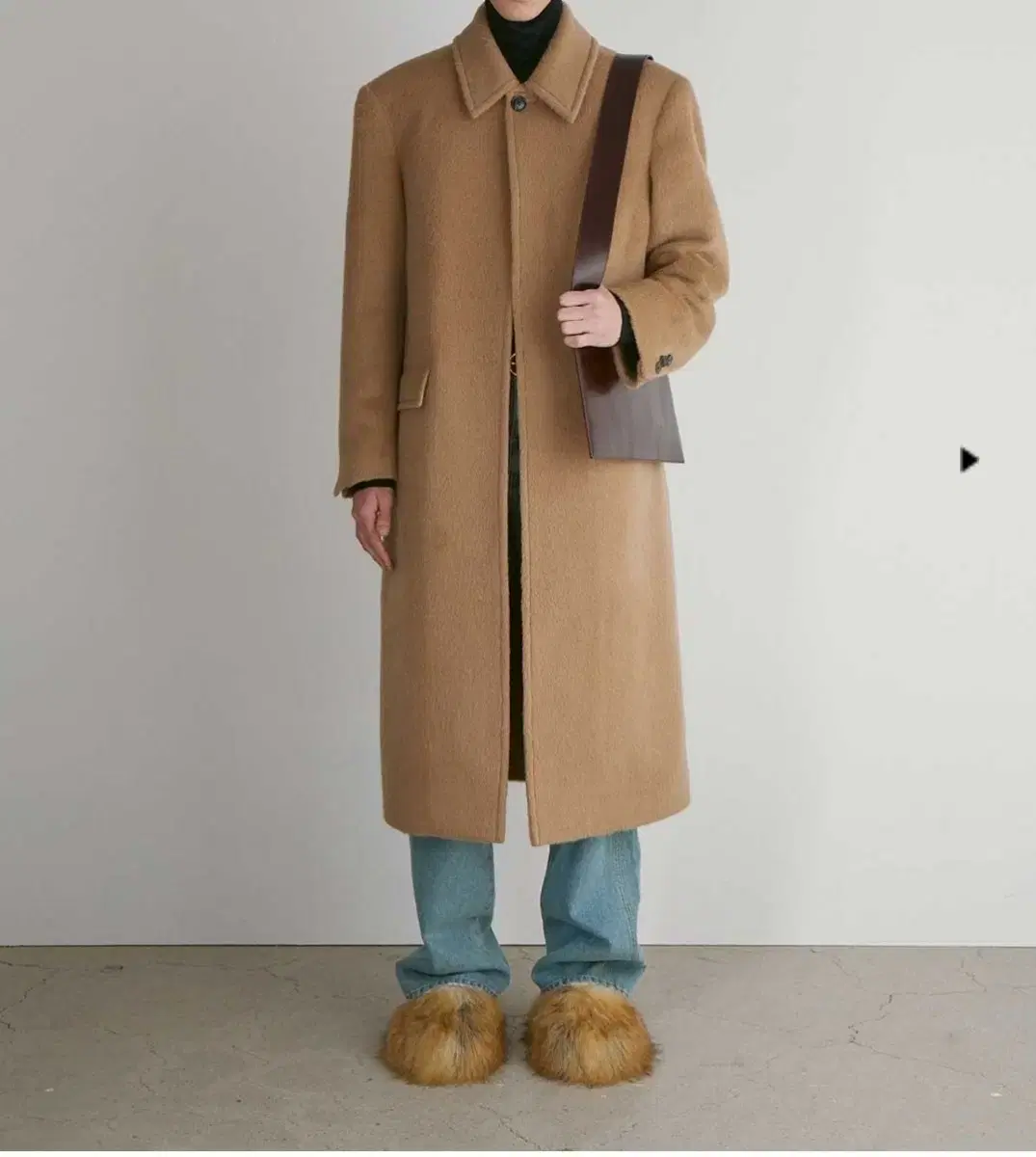 Recto Lama Wool Balmacan Coat for sale