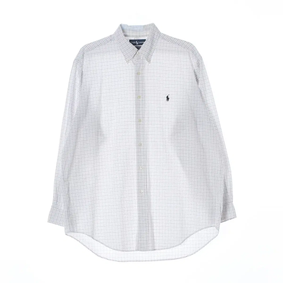 (Genuine)[XL]Polo Ralph Lauren White Gray Check Yarmouth Shirt