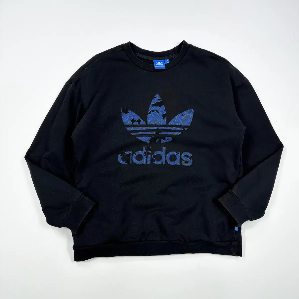 (S) Adidas Vintage Big Logo Man to Man Black