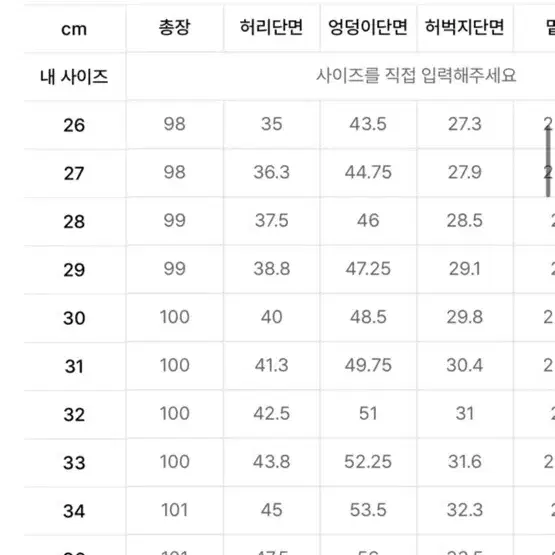 무신사 테이퍼드 히든 밴딩 10부 라이트 그레이 32사이즈