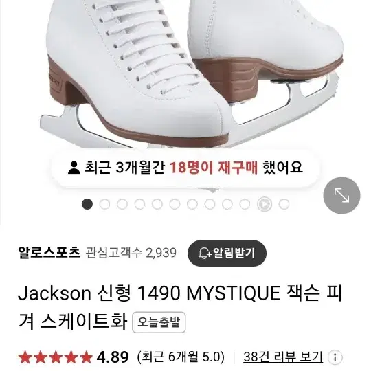 Jackson  1490 MYSTIQUE 잭슨 피겨 스케이트화 13.1/