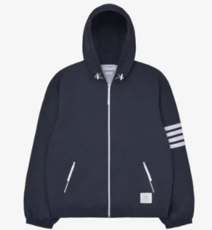 Thom Browne Ripstop Mesh Diagonal Hooded Jacket Navy