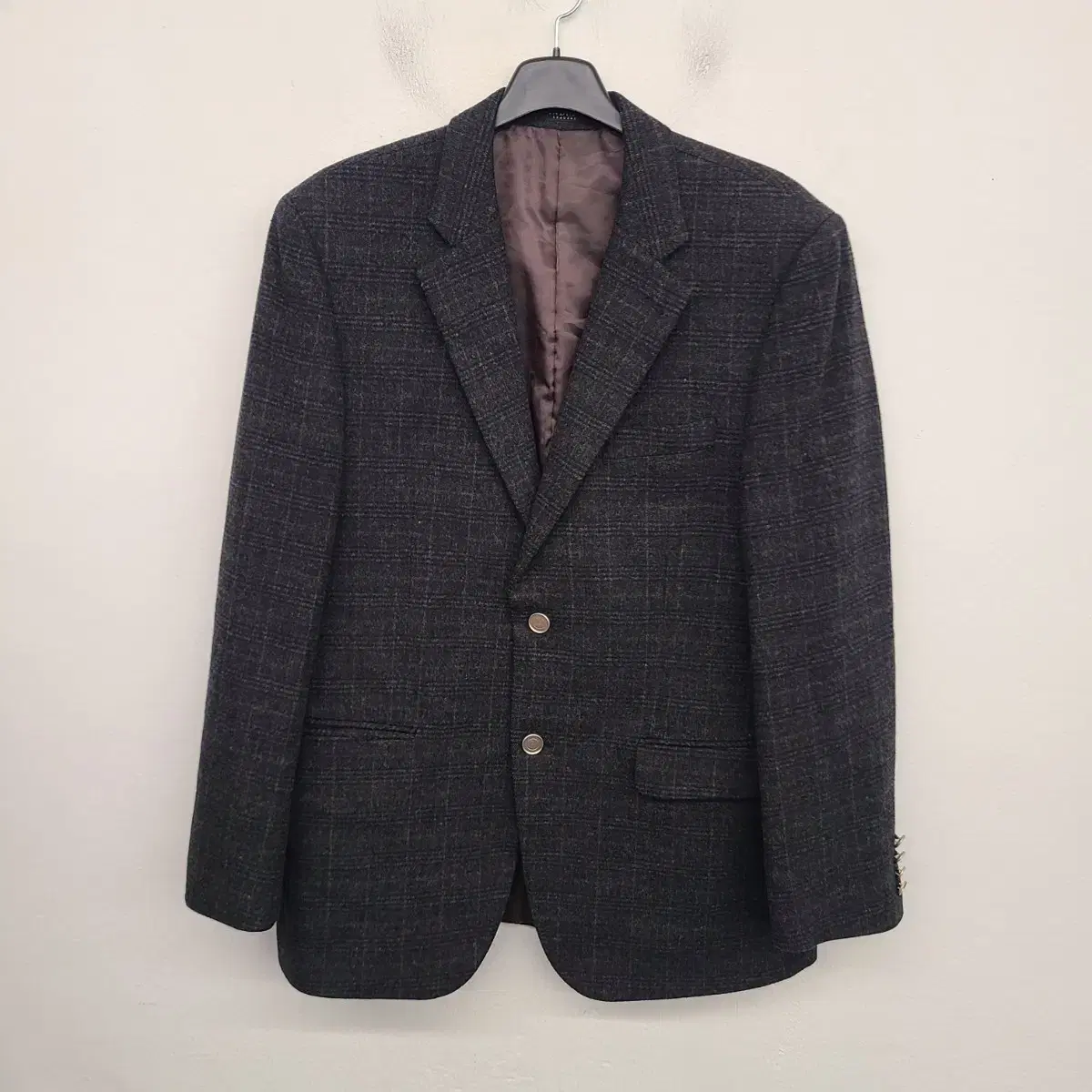 [105/XL] Indian wool checked combi jacket-blazer