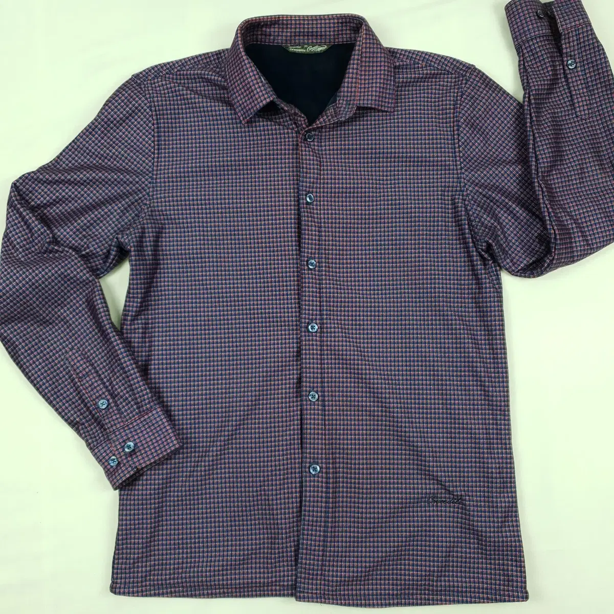 Crocodile Weak Momo Check Shirt Southern (Purple) (95)(A)