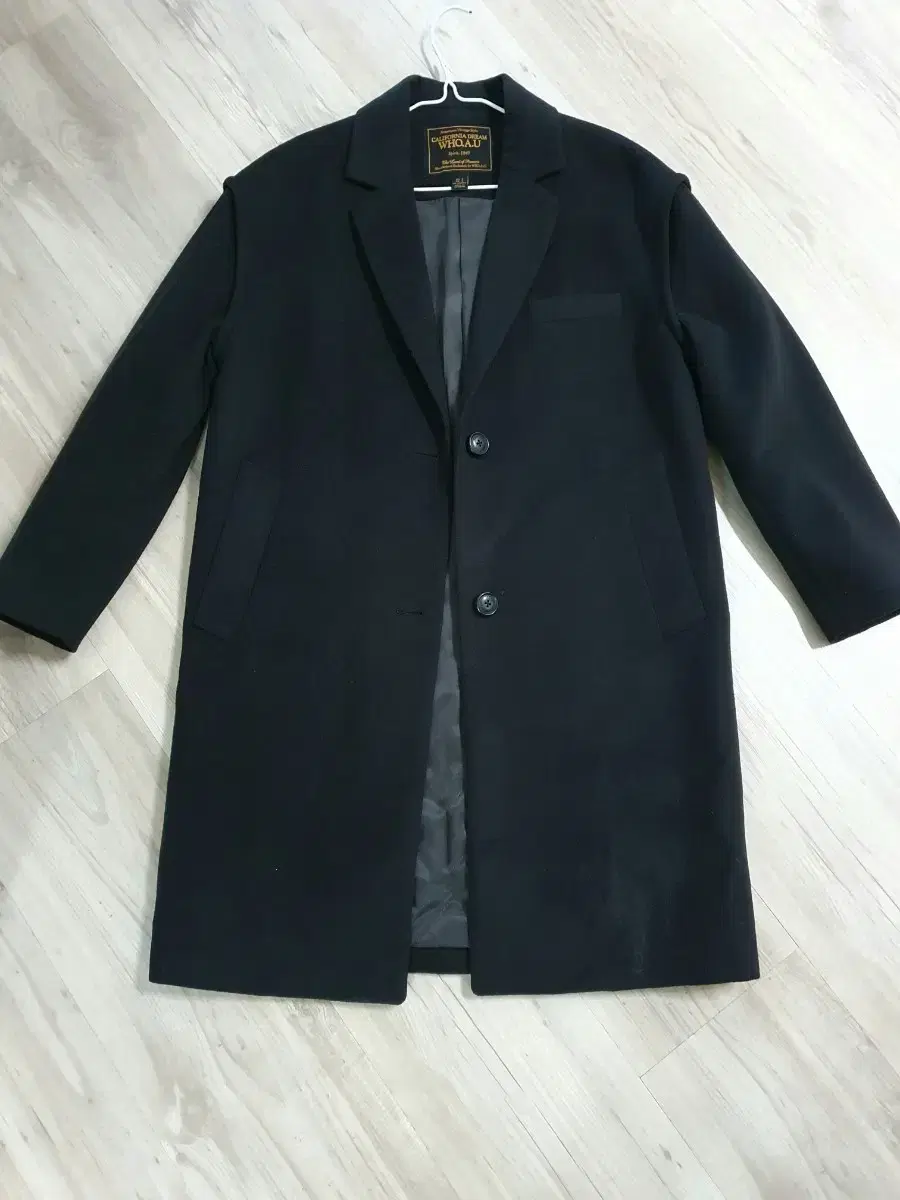 Huayu Boyfriend Overcoat Single Vahn Black Unisex S~M