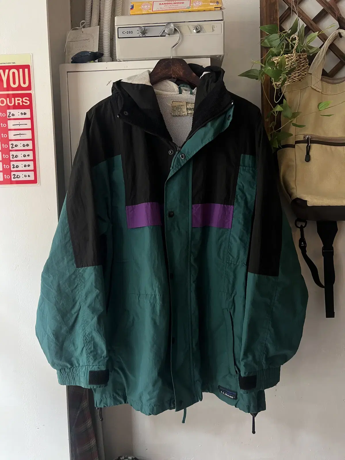 [XL]90's L.L.Bean Made in USA 배색 아웃도어 자켓