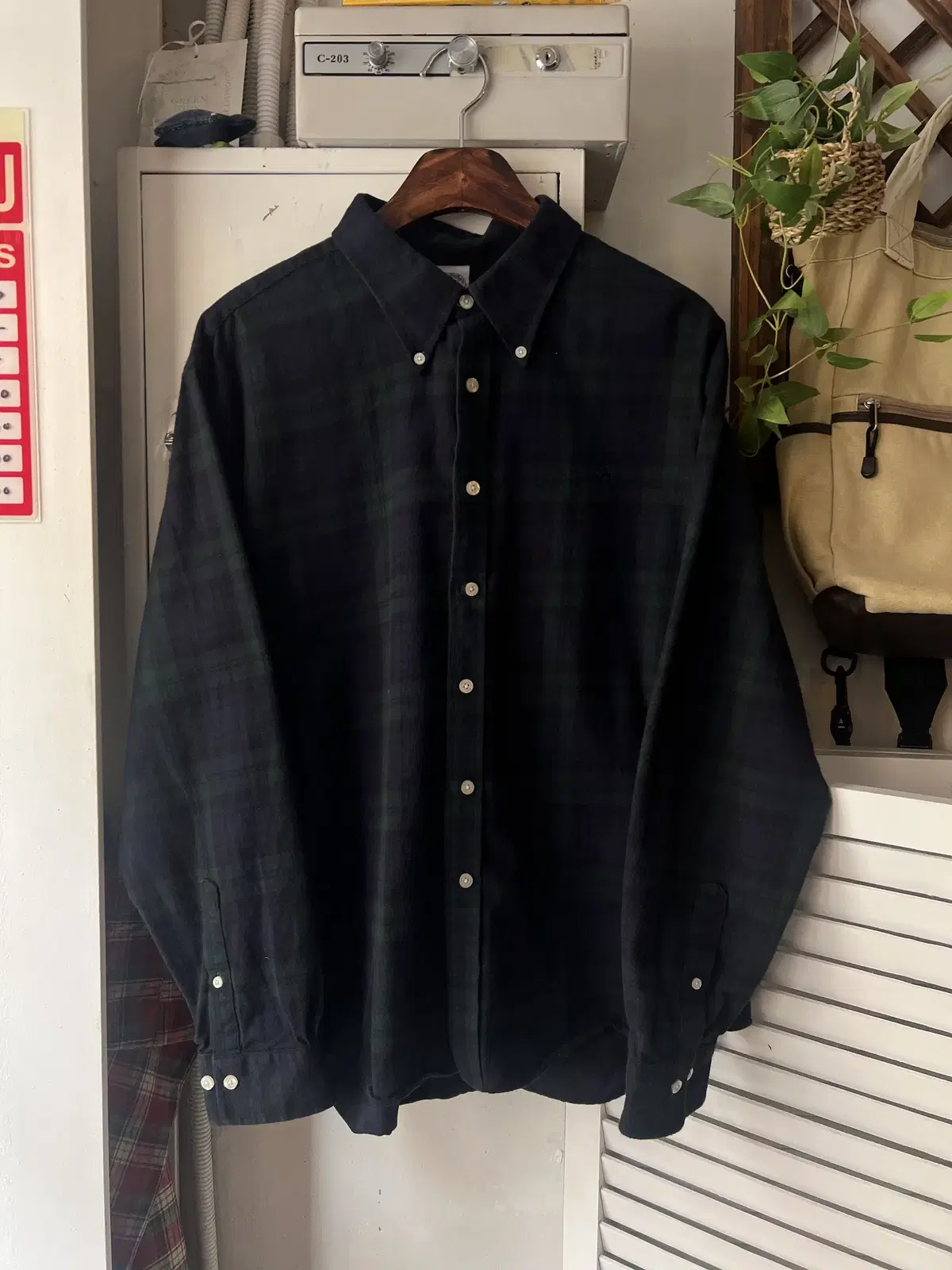 [2XL]Brooks Brothers Blackwatch Cotton Shirt