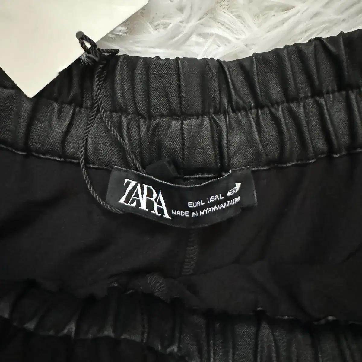 ZARA 일본 빈티지 와이드 레더 슬랙스 와이드팬츠 자라 레더 팬츠