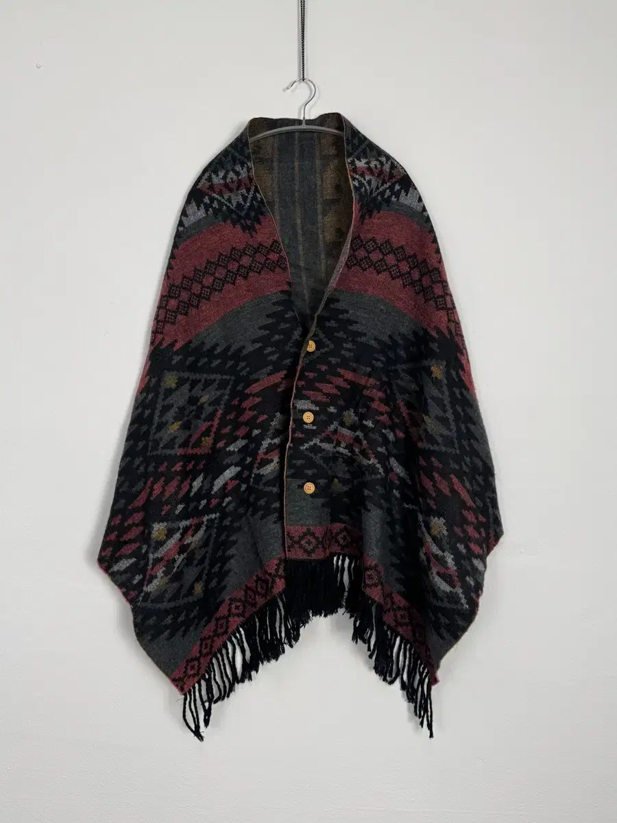 Vintage western patterned fringe Cape