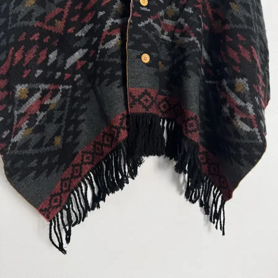 Vintage western patterned fringe Cape