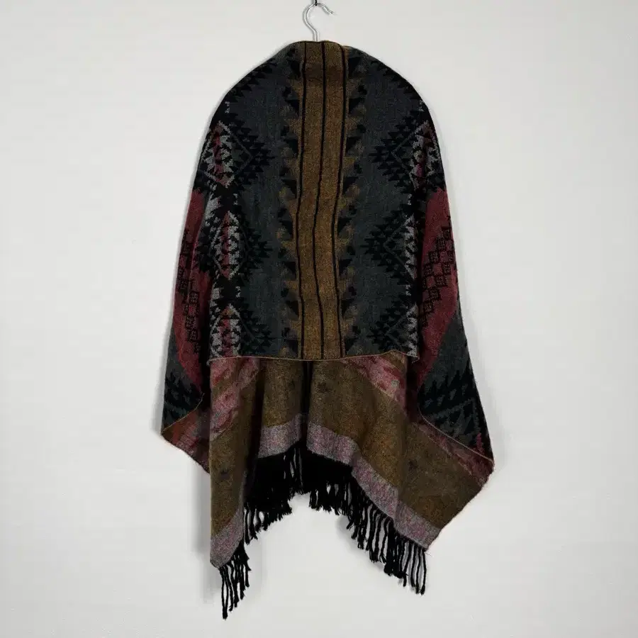 Vintage western patterned fringe Cape