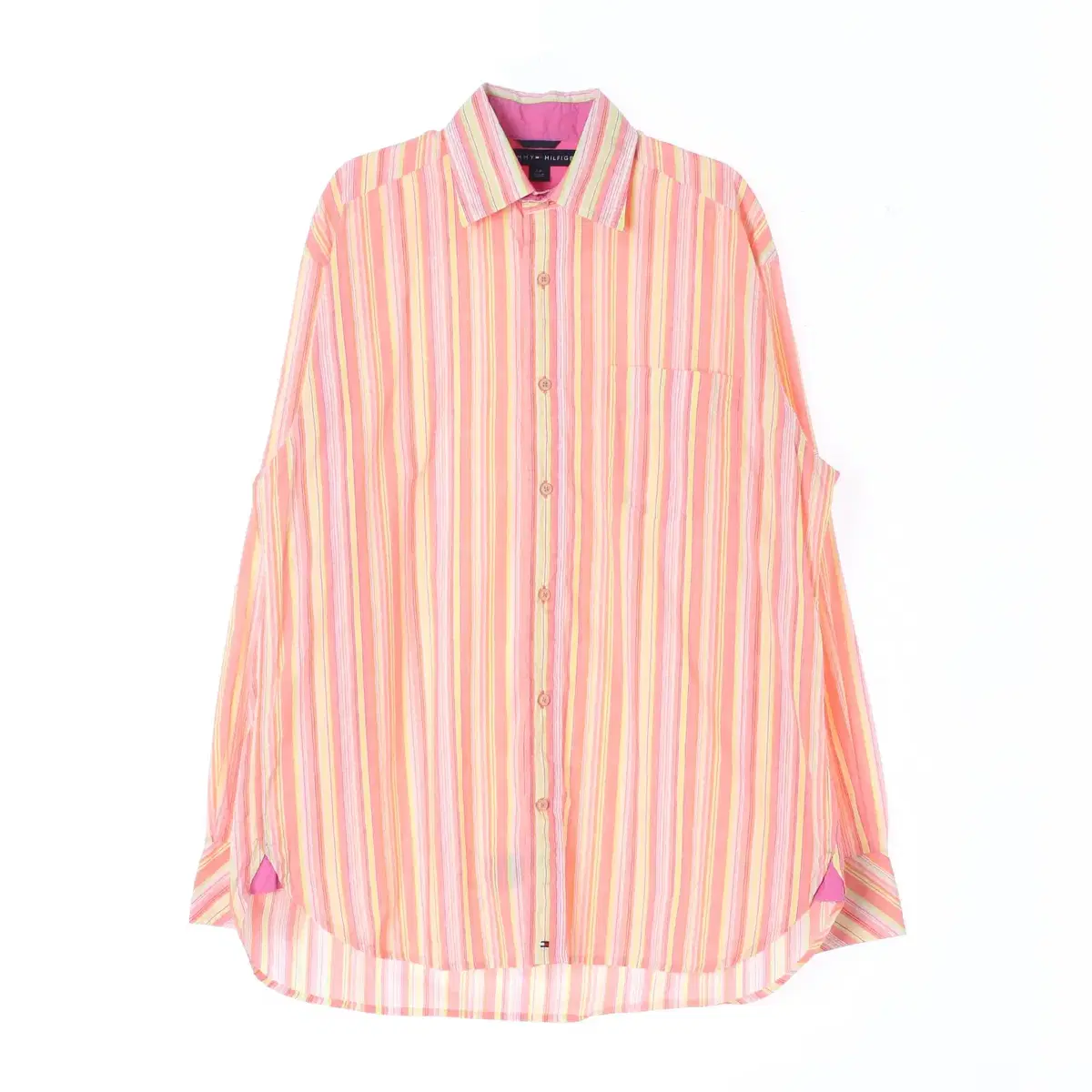 [M]Tommy Hilfiger Da Hong Pink Striped Shirt