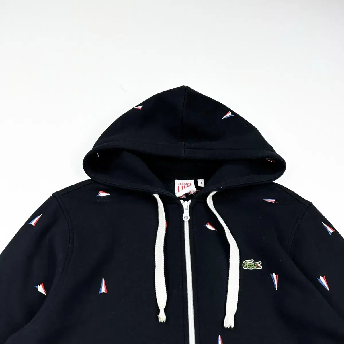 Lacoste Croc Daily Black Hooded Zip-Up (size 4)