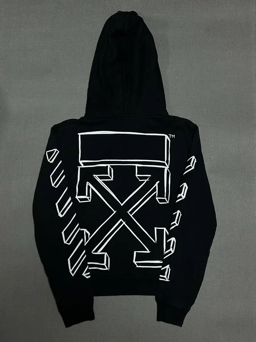 [당일발송/M] Off white 3D hoodie M size black