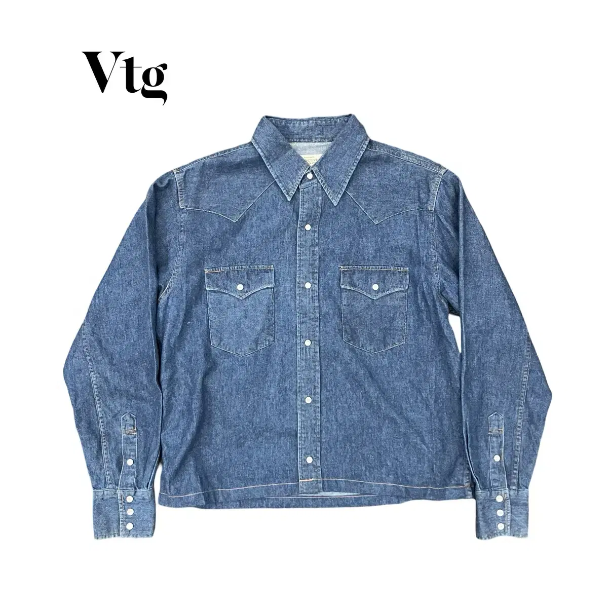 (95)Cropped Western Denim Shirt