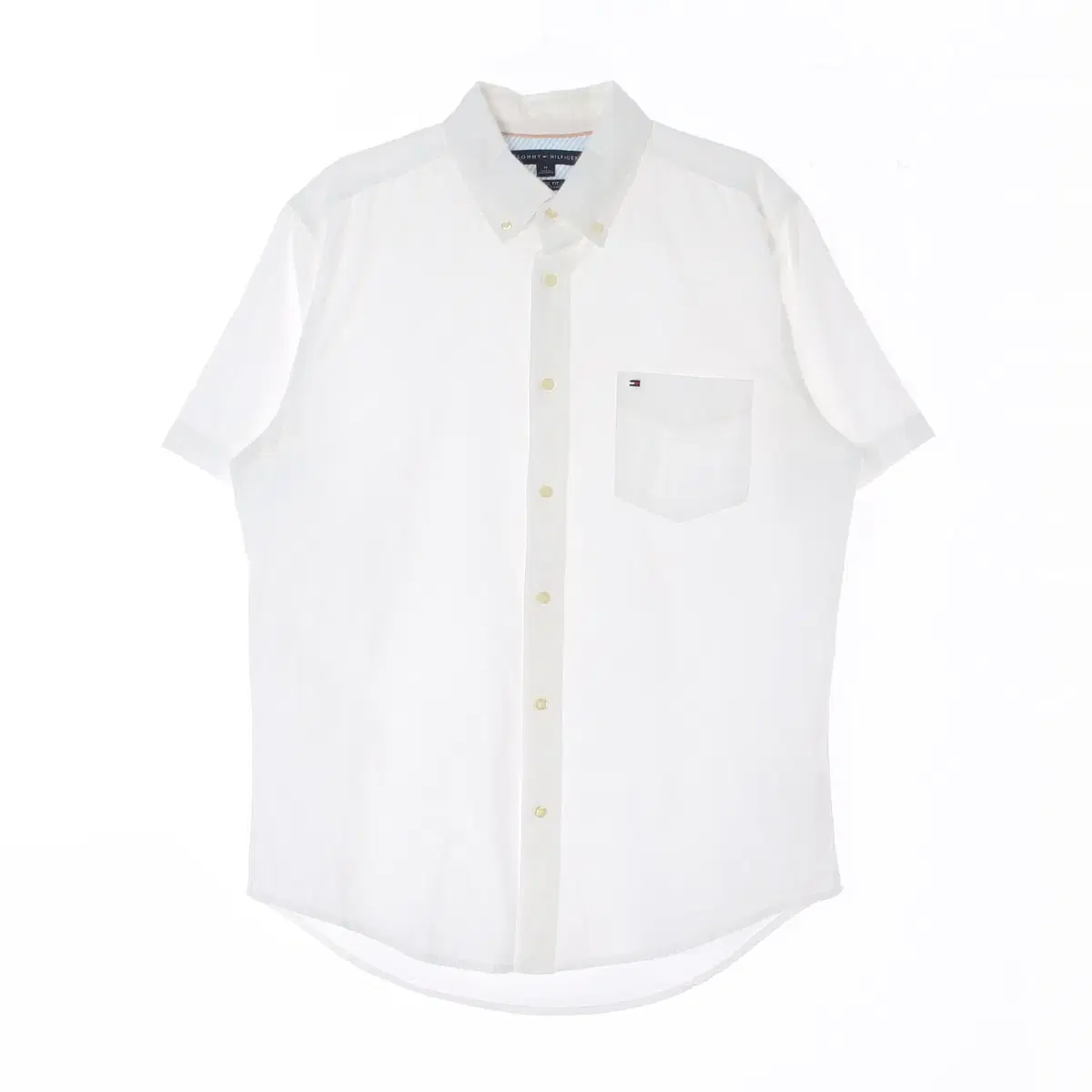 [L]Tommy Hilfiger White classic fit short sleeve shirt