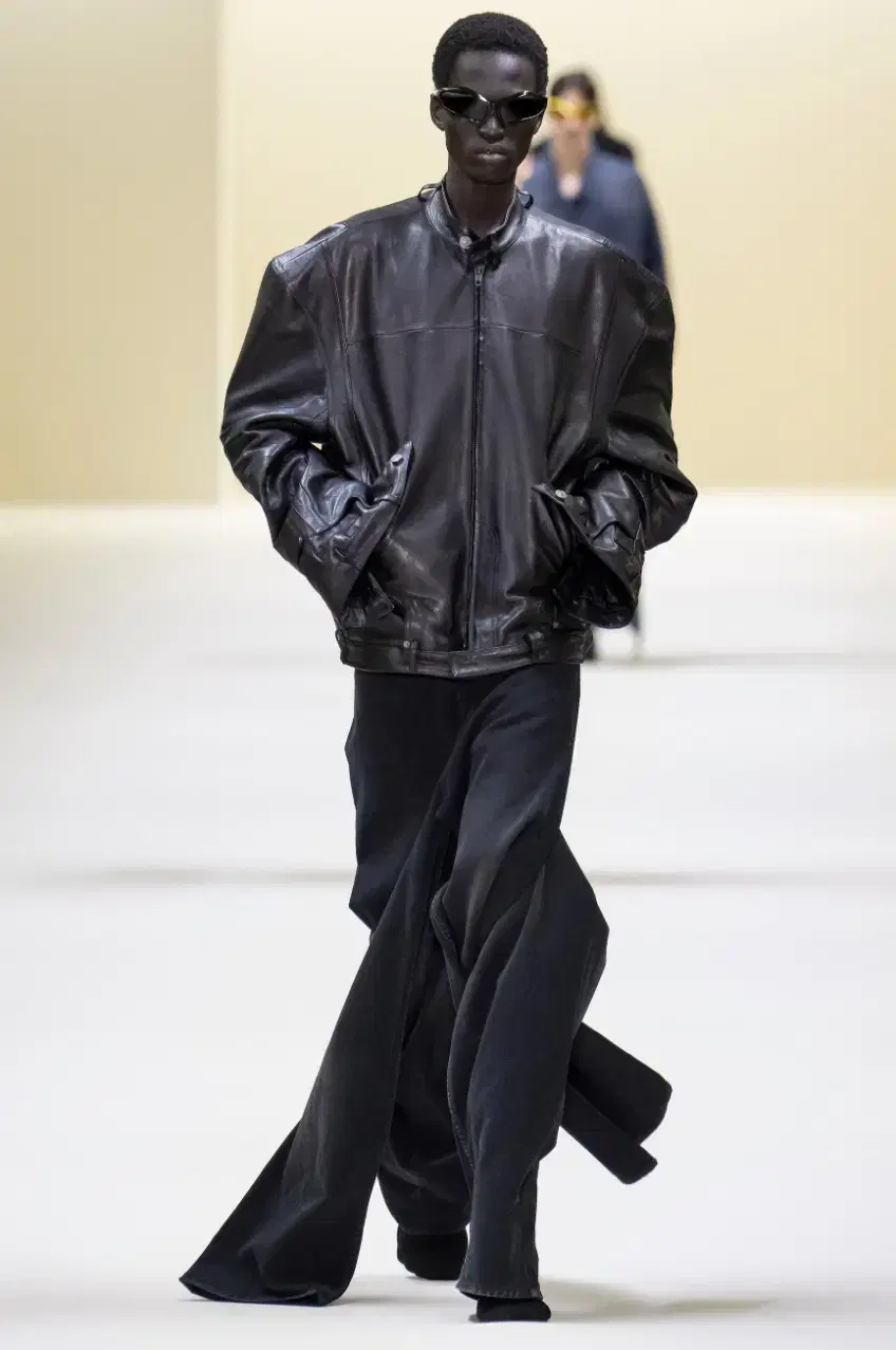 [3] Balenciaga Deconstructed Leather Jacket