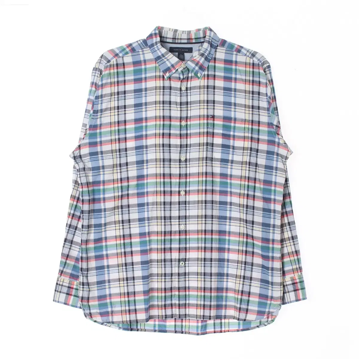 [XL]Tommy Hilfiger bloo Multi-Check Pocket Shirt