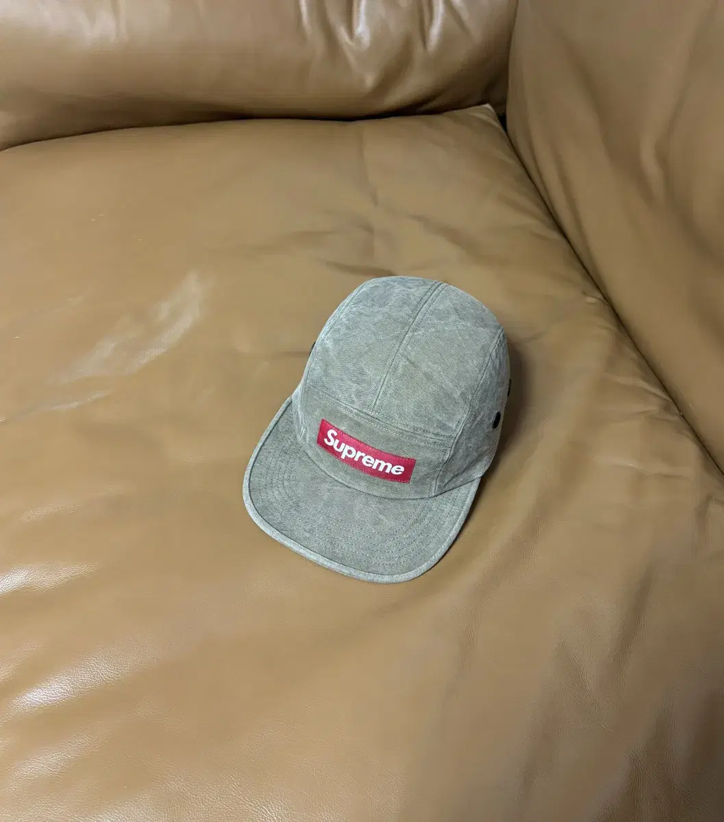 Supreme 슈프림 캠프캡 모자 (Stone Washed Olive)