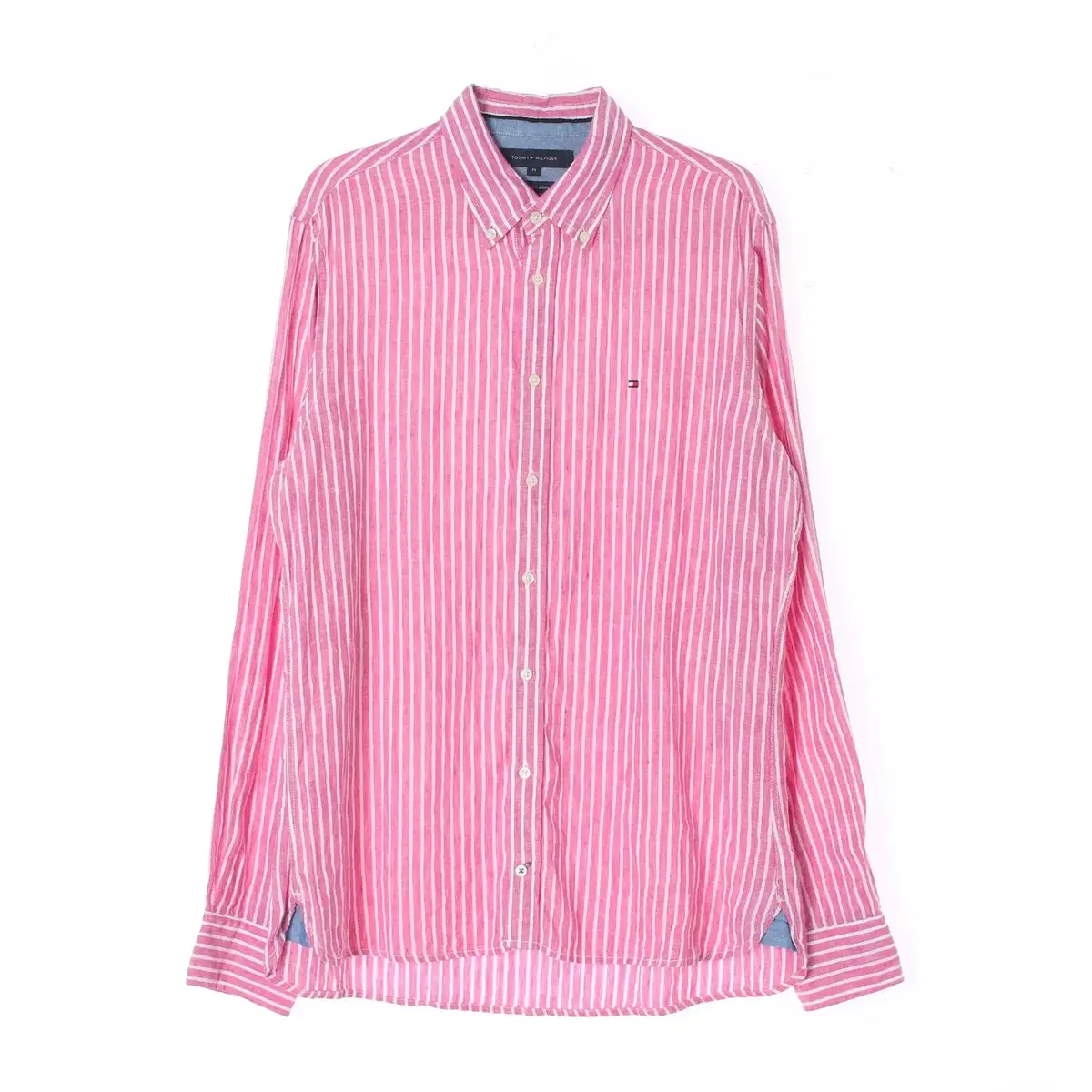 [M]Tommy Hilfiger Premium Linen Pink Shirt