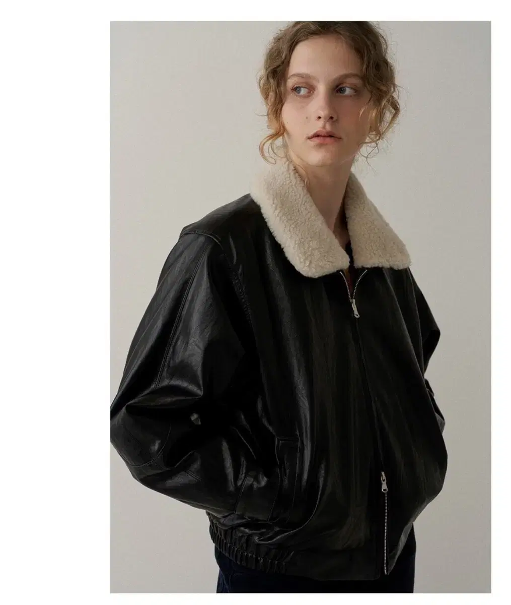 blank03 padded leather blouson jacket