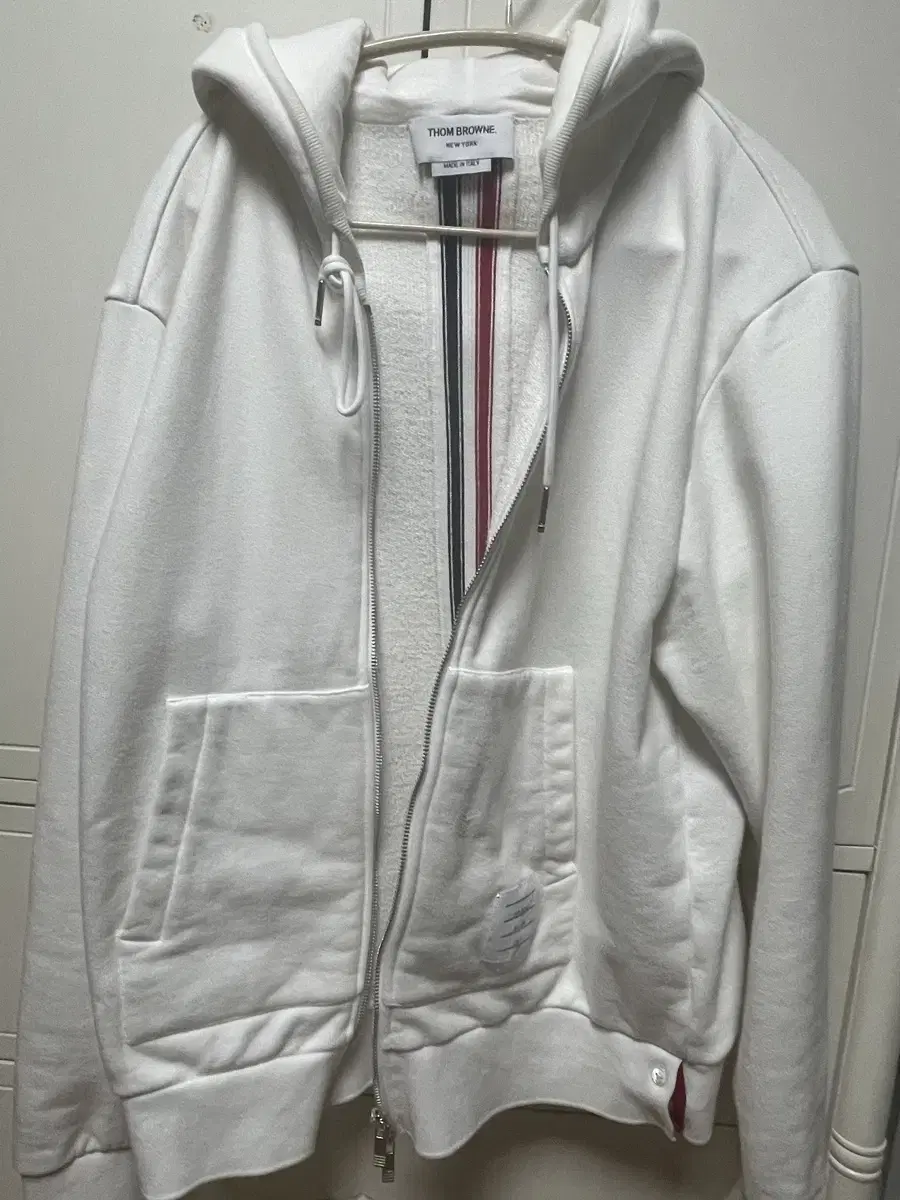 Thom Browne Puffer Hoodie Zip Up White