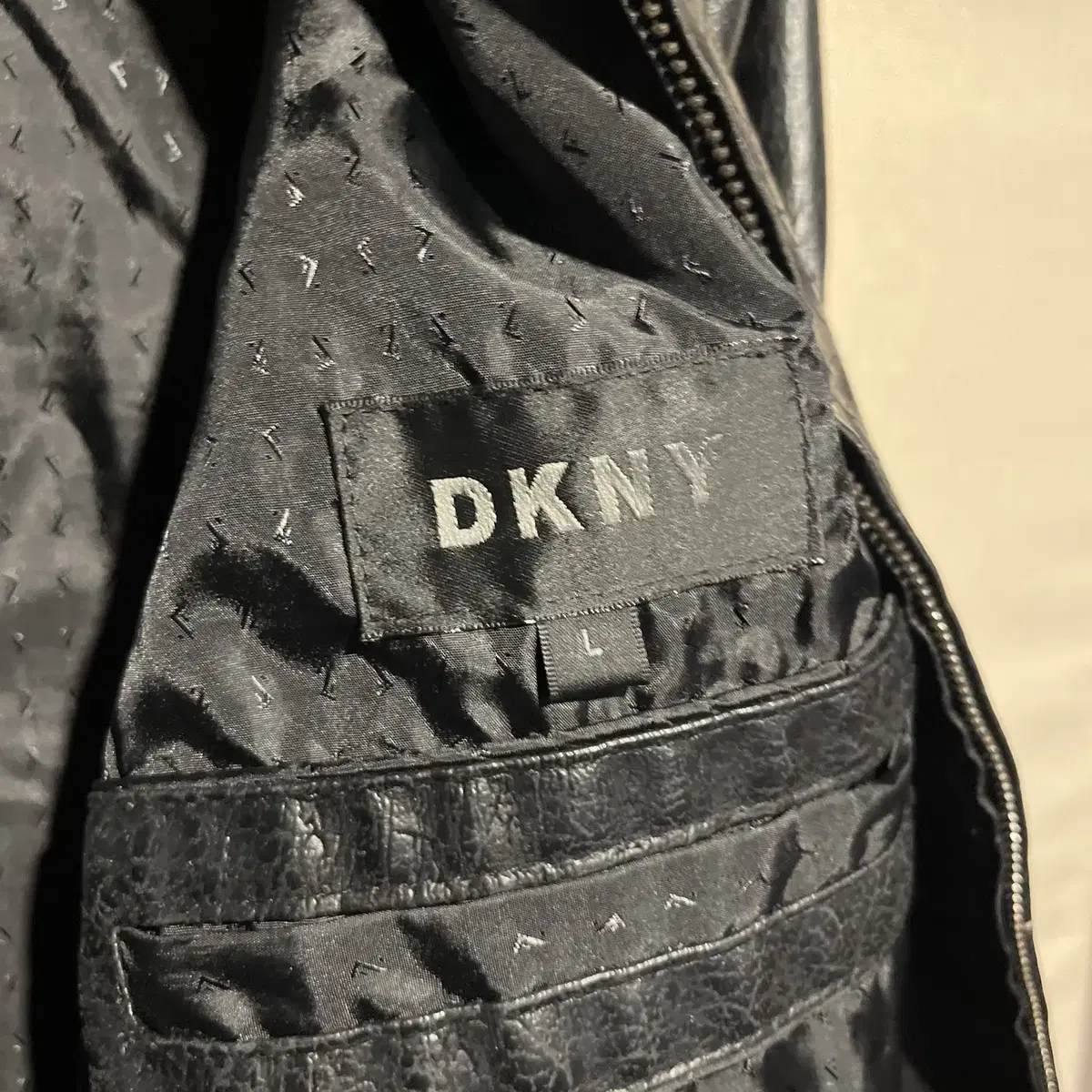 DKNY 블루종 레더 자켓